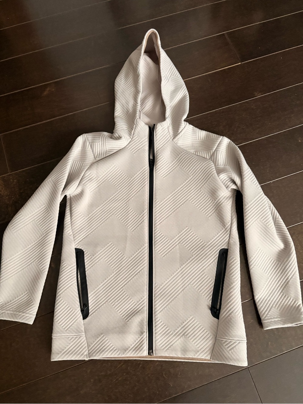 Youth 10/12 Tan and Black Active Zip Up Hoodie